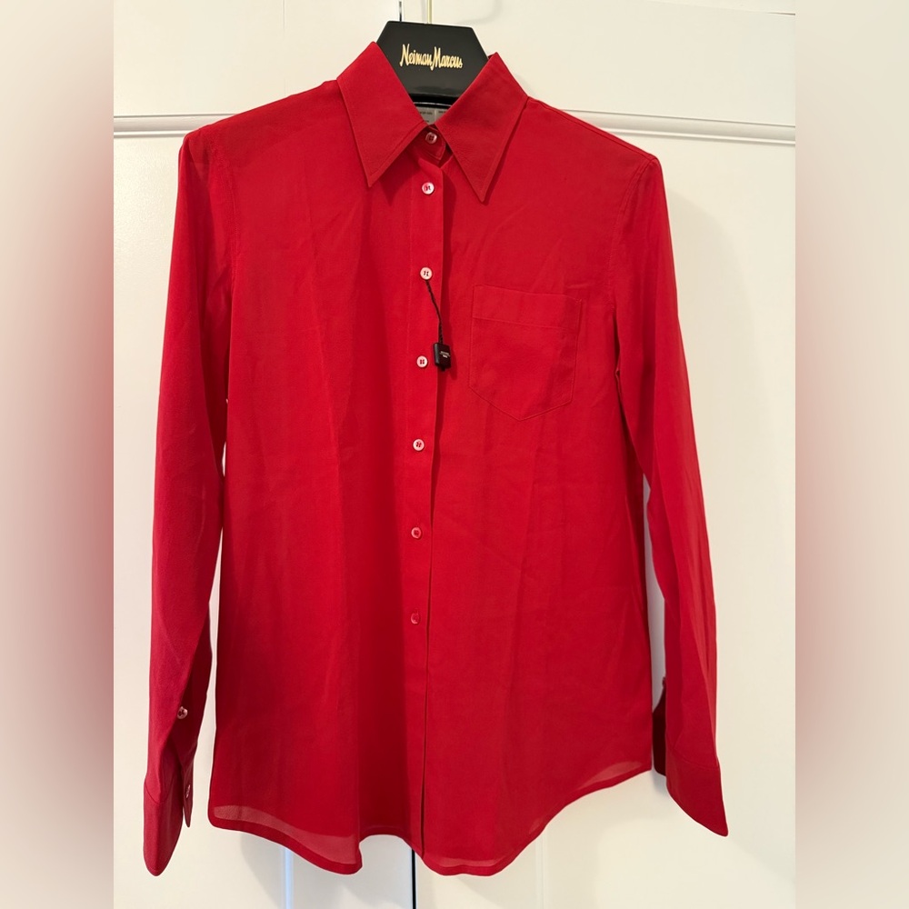 MAX MARA Red Silk Blouse with Tag